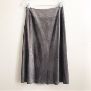 Sigrid Olsen Sport faux suede a-line midi skirt